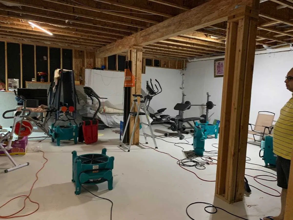 Basement drying equipment setup for Structural Drying in Gloversville